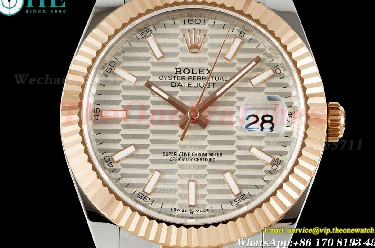 SS Oys Textured EWEF Datejust RG 41mm 126331 Silver A3235 Dia 1209